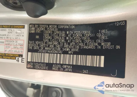 2004 Toyota Highlander z USA, uszkodzony, nr VIN JTEGD21A640086342